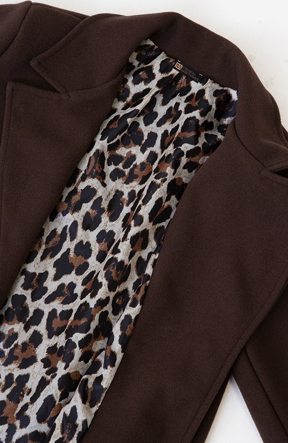 Soft Coat Met Leopard Lining Choco – jassen, foto 7