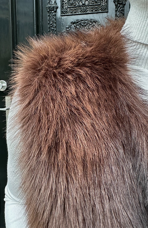 Soft Faux Fur Gilet Choco – shoparchief, foto 5