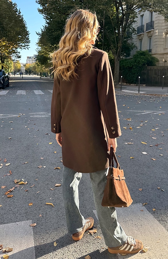 Soft Coat Met Leopard Lining Choco – jassen, foto 5
