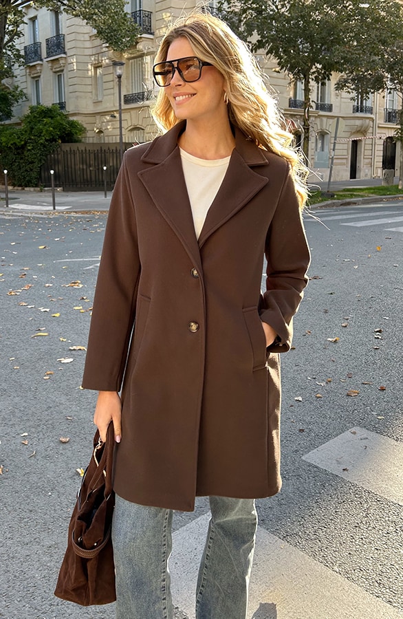 Soft Coat Met Leopard Lining Choco – jassen, foto 11