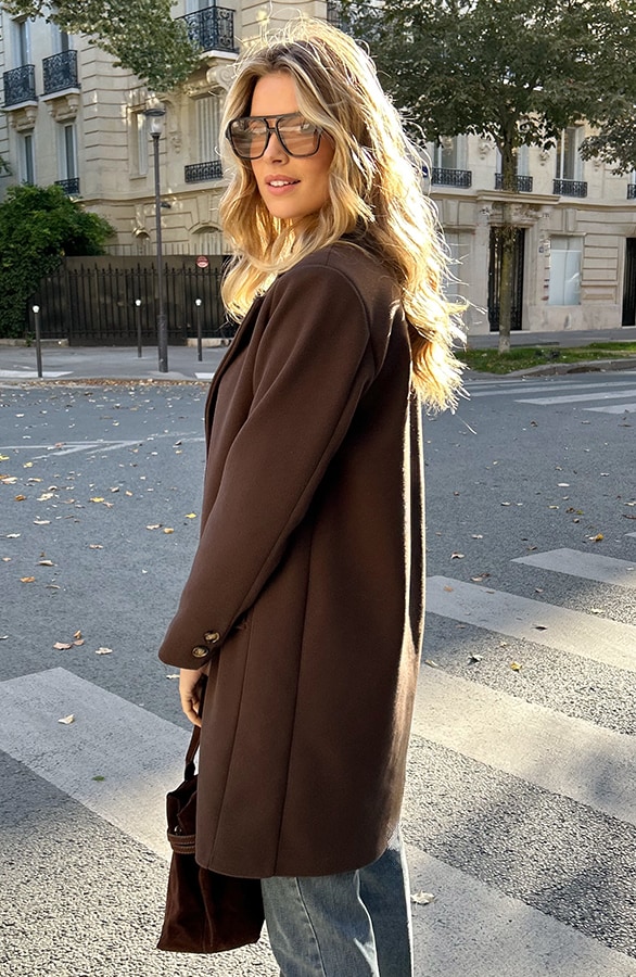 Soft Coat Met Leopard Lining Choco – jassen, foto 4