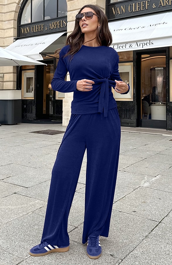 Straight Stretch Pantalon Marine – alle kleding, foto 3