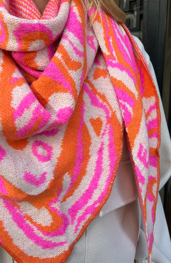 Trendy Sjaal Roze Oranje – shoparchief, foto 3