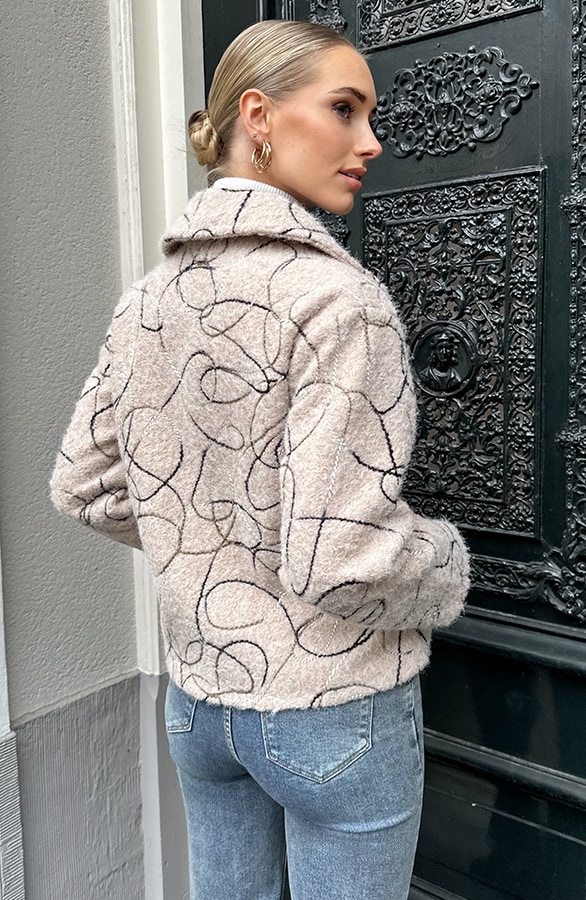 Woven Art Jacket Beige – jassen, foto 4