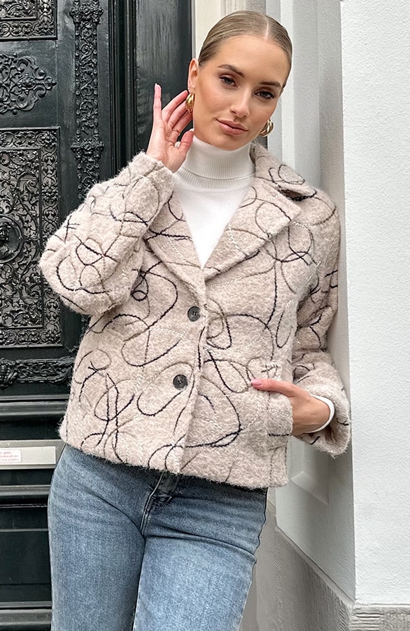 Woven Art Jacket Beige – jassen, foto 8