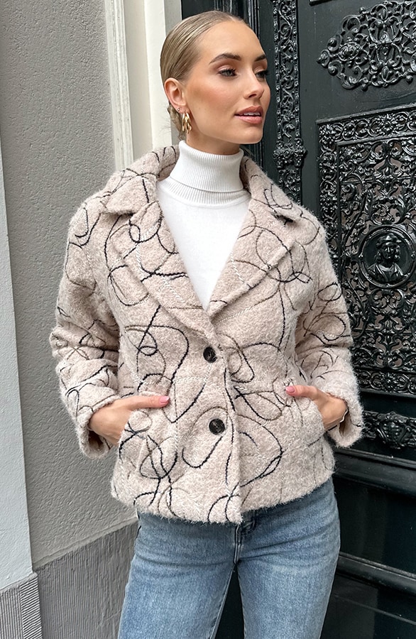 Woven Art Jacket Beige – jassen, foto 10