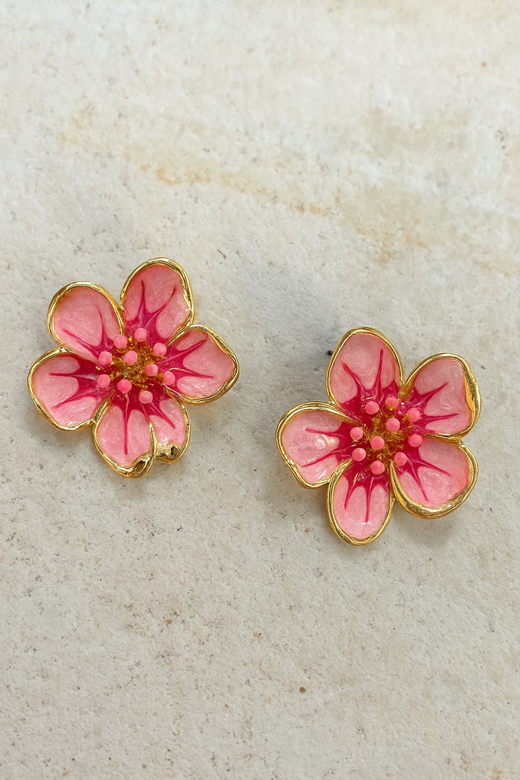 Flower Oorbellen Goud Roze – alle accessoires