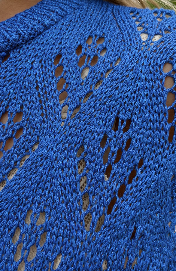 Lurex Gehaakte Top Kobalt – tops, foto 4