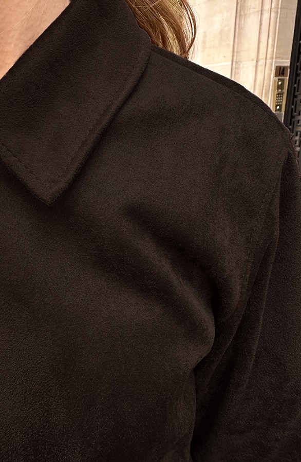Suede Zip Jacket Choco – jassen, foto 5