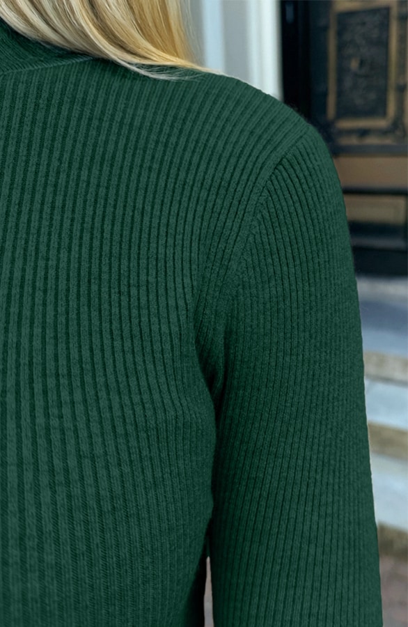 Ultra Soft Jurk Met Col Smaragd – jurken, foto 4