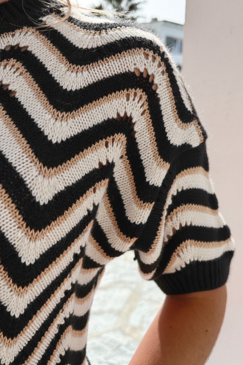 Zigzag Trui Zwart Lurex – tops, foto 4
