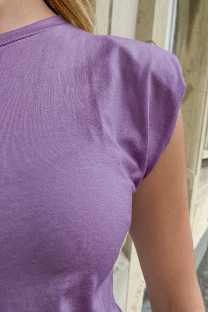 Top Met Schoudervulling Lila – tops, foto 4