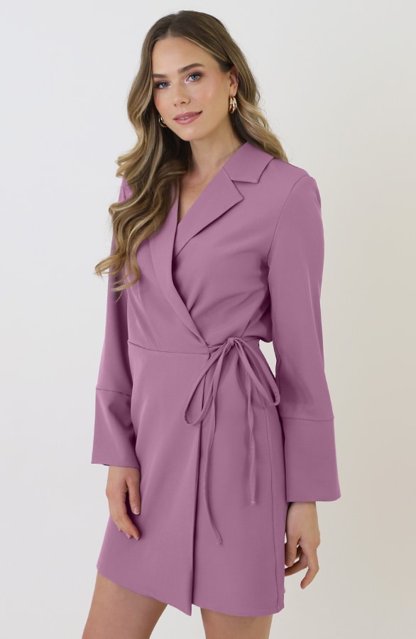 Classic Elegant Blazer Dress Mauve 2.0 – jurken, foto 7