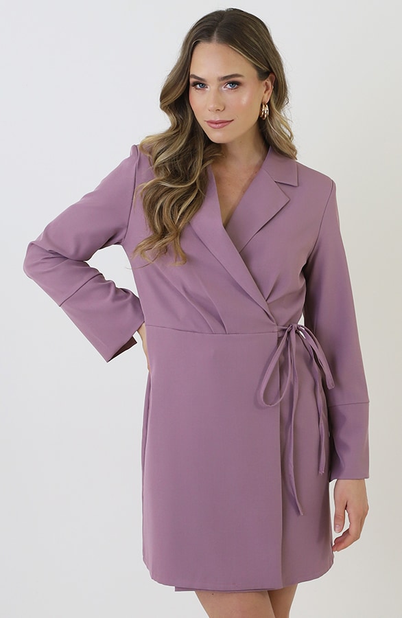 Classic Elegant Blazer Dress Mauve – jurken, foto 2