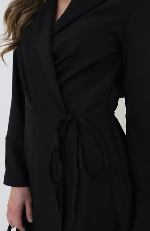 Classic Elegant Blazer Dress Zwart – jurken, foto 9