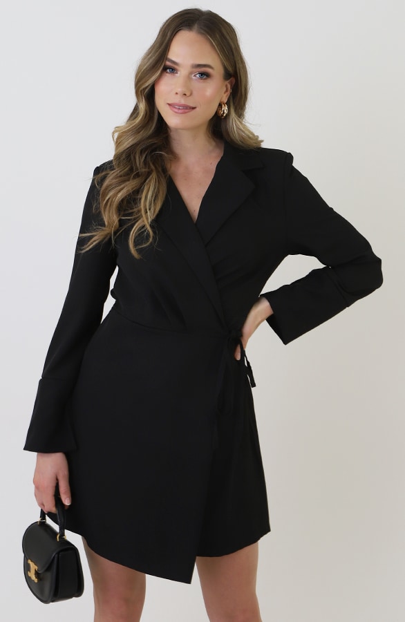 Classic Elegant Blazer Dress Zwart – jurken, foto 6