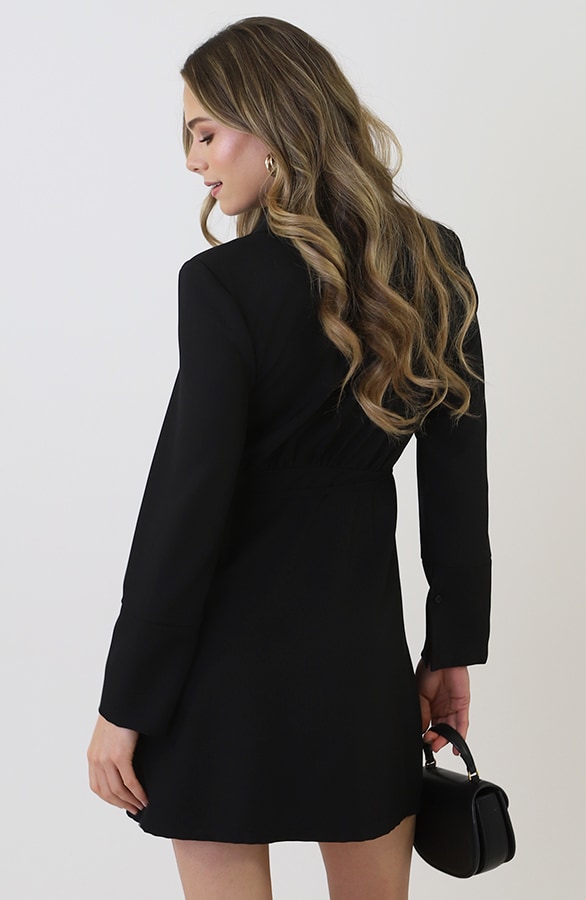 Classic Elegant Blazer Dress Zwart – jurken, foto 8