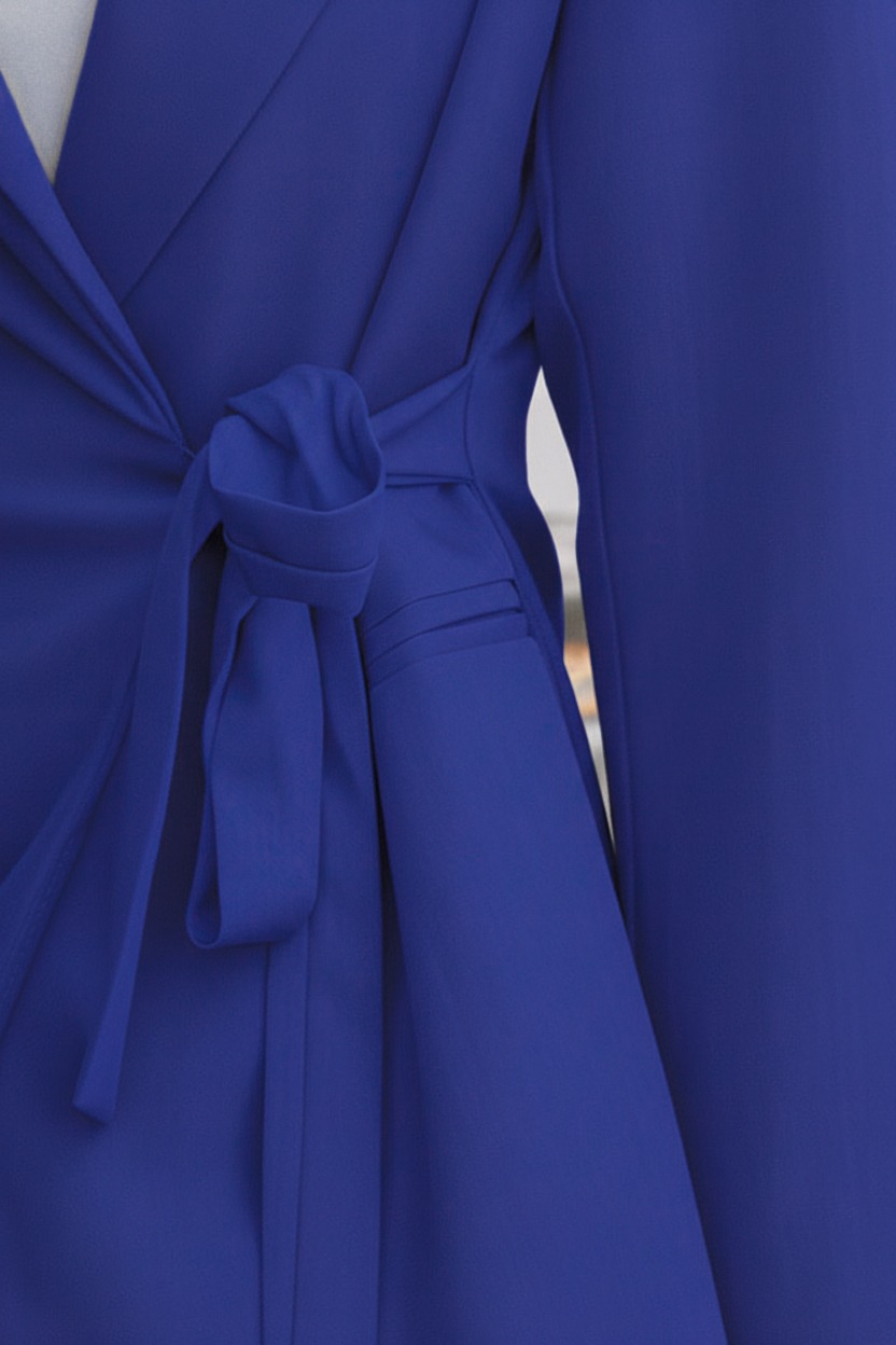 Classic Wrap Blazer Kobalt – jassen, foto 4