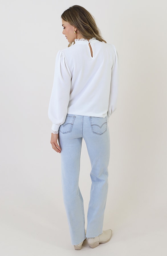 Col Blouse Met Kant Ecru – blouses, foto 10