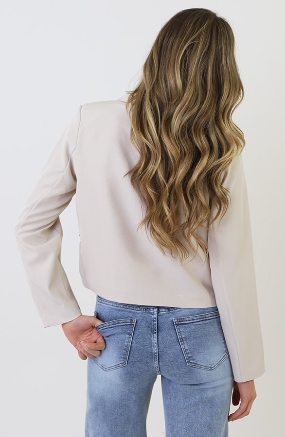 Cropped Pocket Blazer Beige – jassen, foto 4