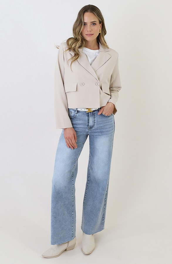 Cropped Pocket Blazer Beige – jassen, foto 6