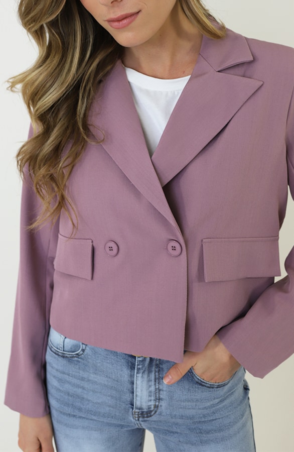 Cropped Pocket Blazer Mauve – jassen, foto 5