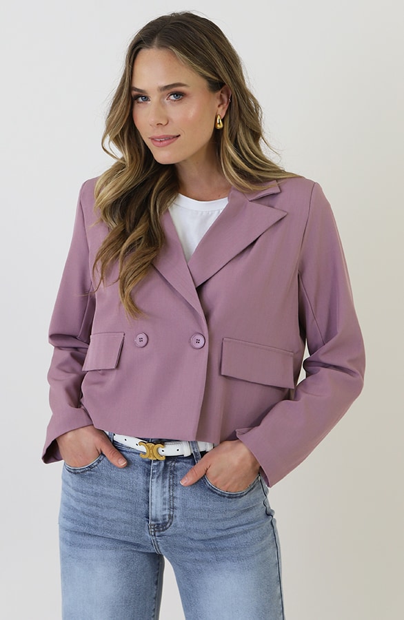 Cropped Pocket Blazer Mauve – jassen, foto 2