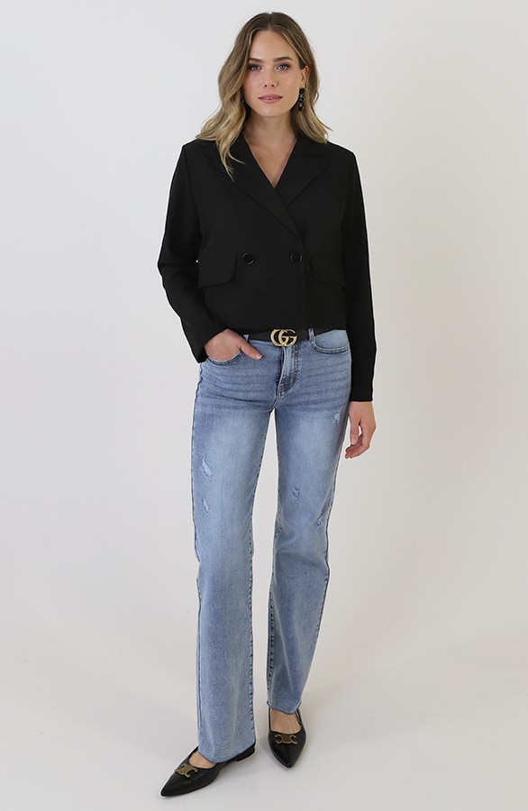 Cropped Pocket Blazer Zwart – jassen, foto 5
