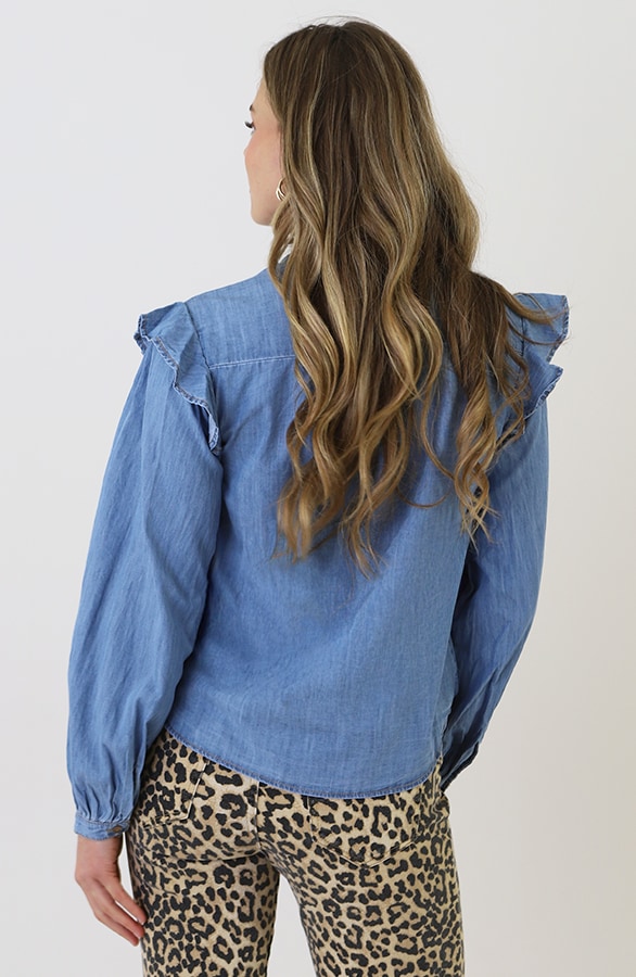 Elegance Ruffle Denim Blouse – blouses, foto 2