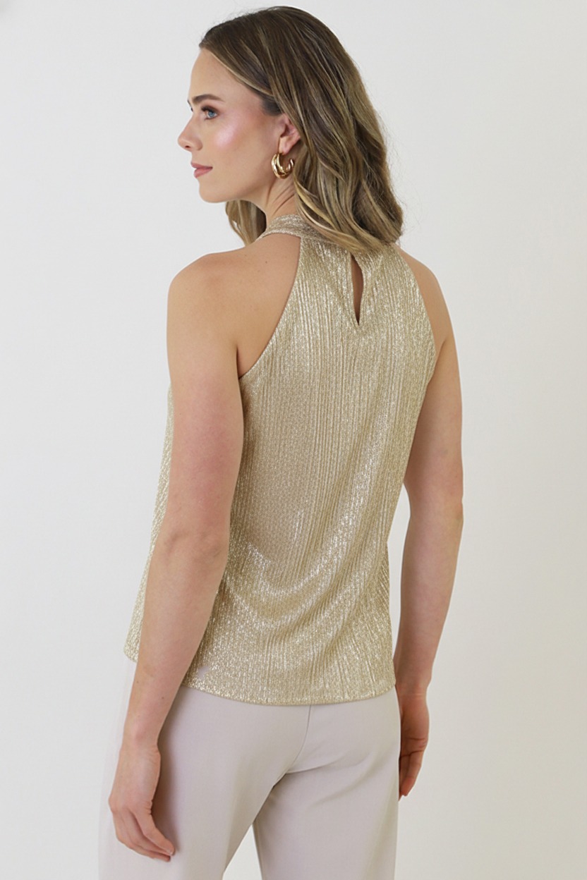 Elegance Halter Top Lurex Gold, Tops, Foto 8