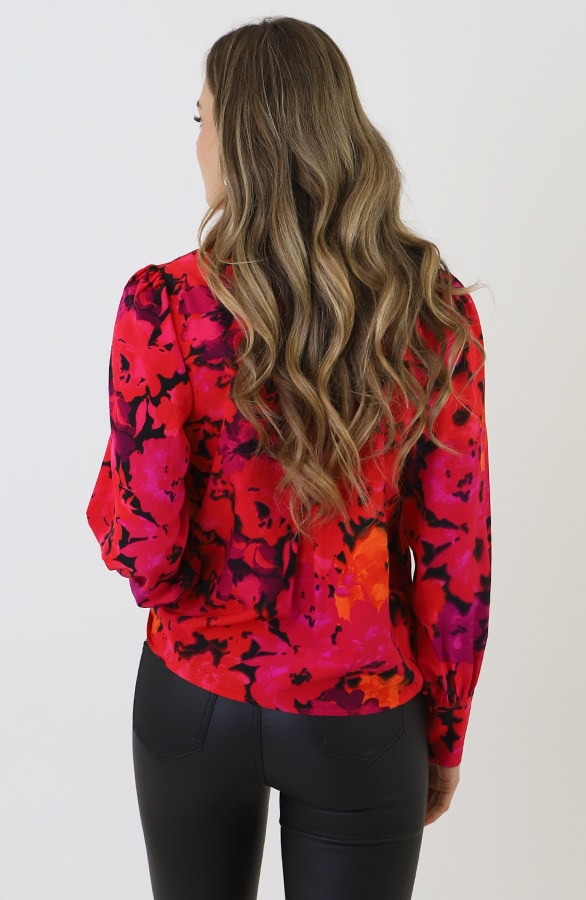 Floral Blouse Rood Roze – blouses, foto 9