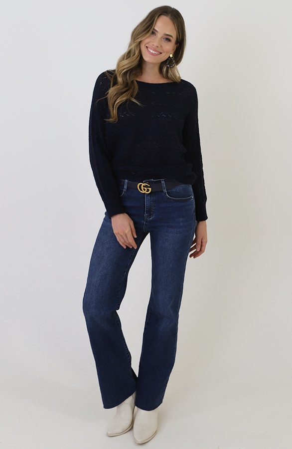 Gehaakte Lurex Top Longsleeve Marine – tops, foto 9