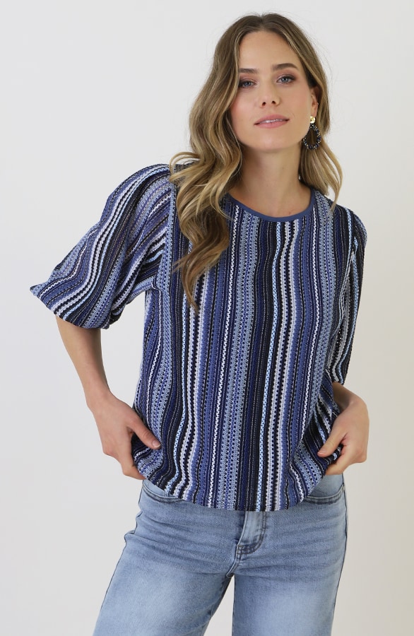 Gehaakte Pofmouwen Top Blauw – tops, foto 7
