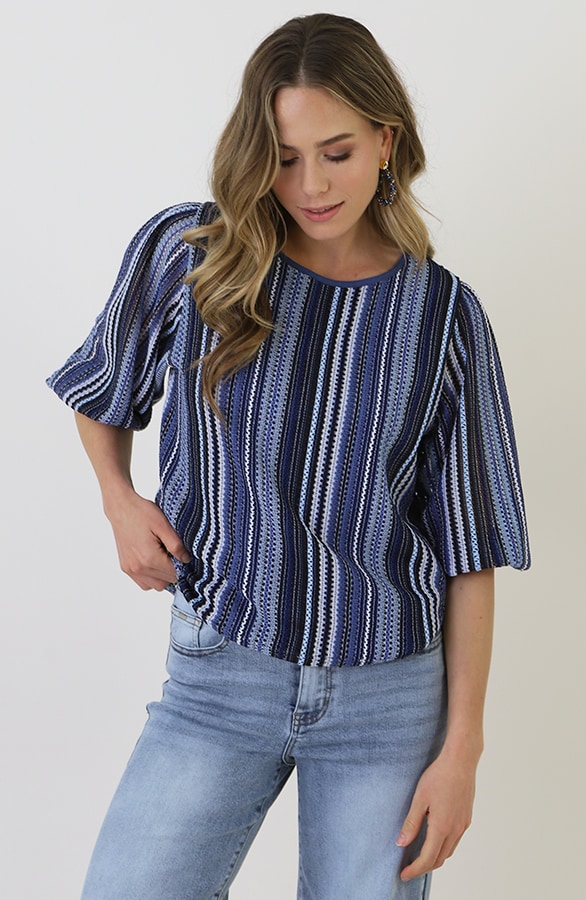 Gehaakte Pofmouwen Top Blauw – tops, foto 9