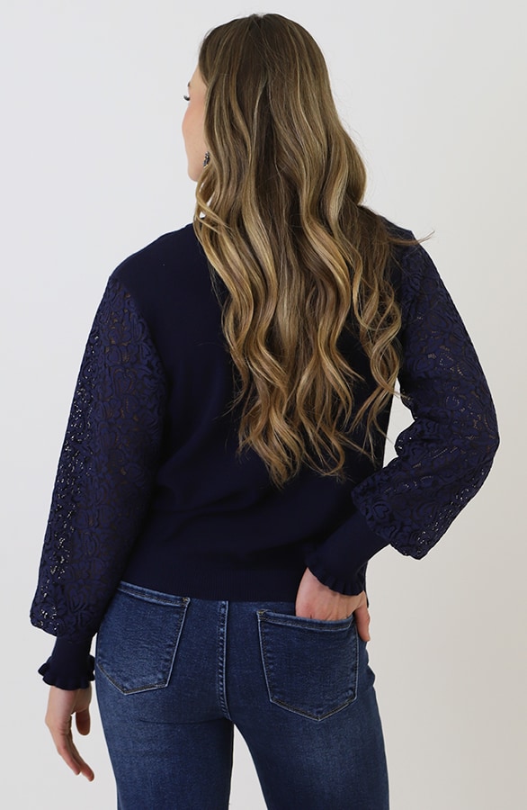 Hearts Sleeve Soft Pullover Marine, Foto 10