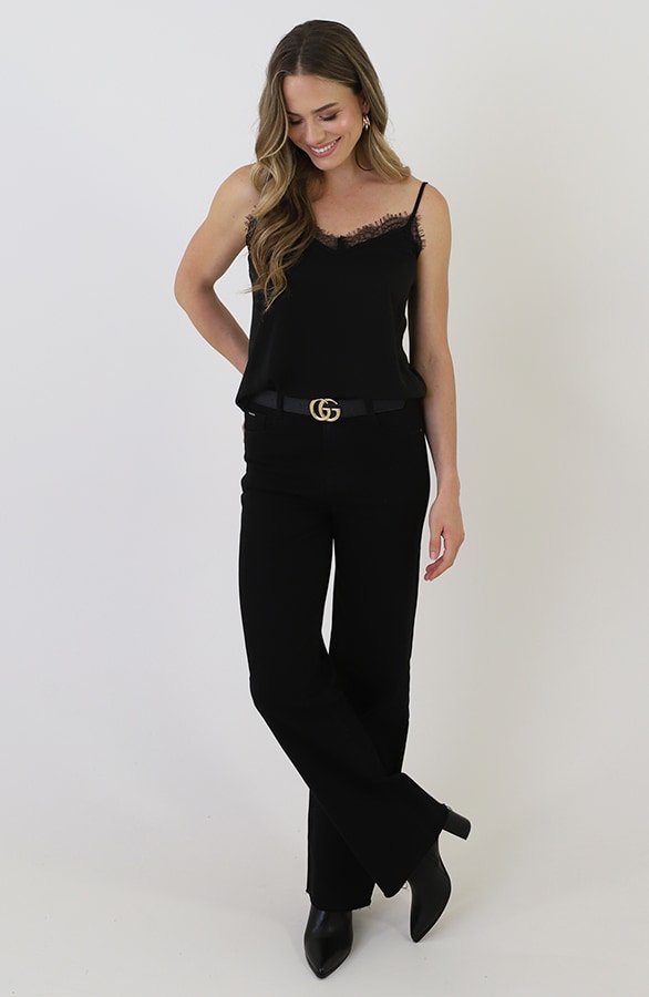 Kanten Spaghetti Top Zwart – tops, foto 8