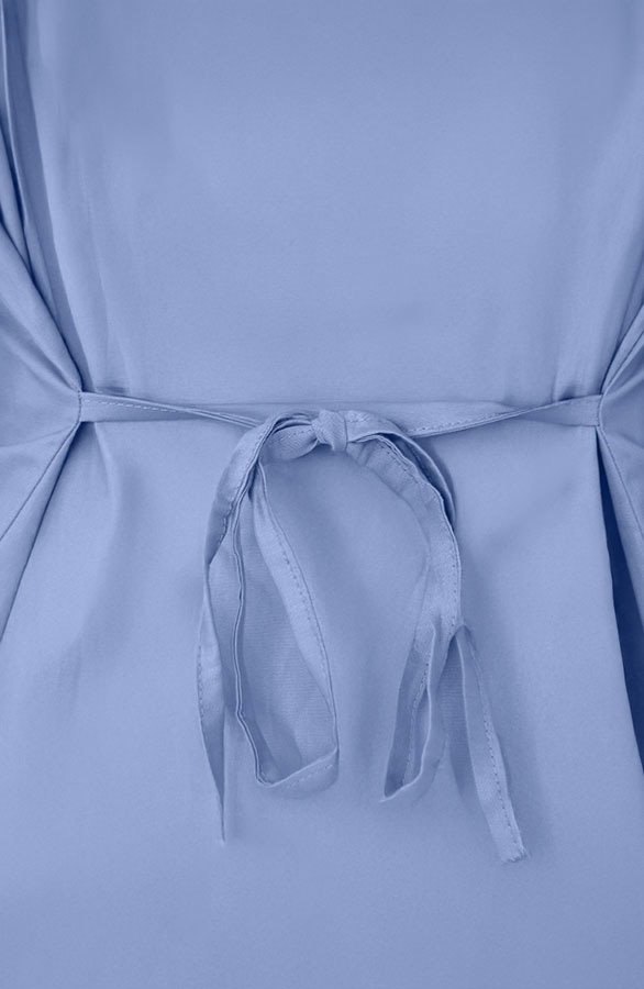 Katoenen Strik Blouse Baby Blue – blouses, foto 8