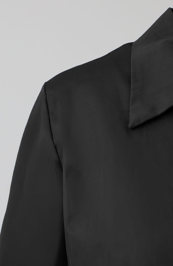 Katoenen Strik Blouse Zwart – blouses, foto 6