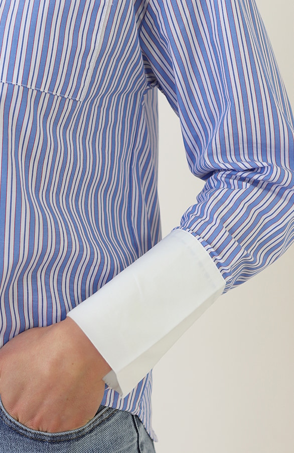 Klassische Streifenbluse Blau, Blusen, Foto 5