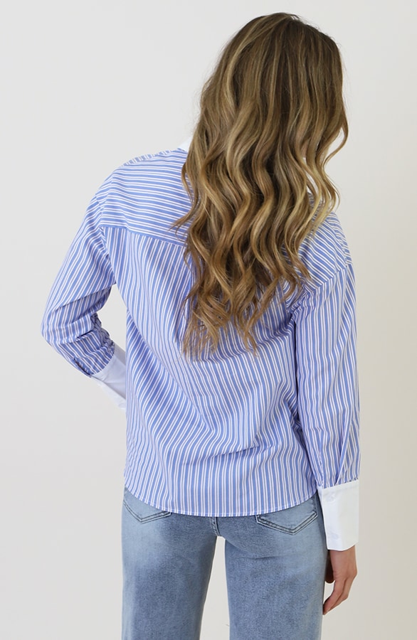 Klassische Streifenbluse Blau, Blusen, Foto 8