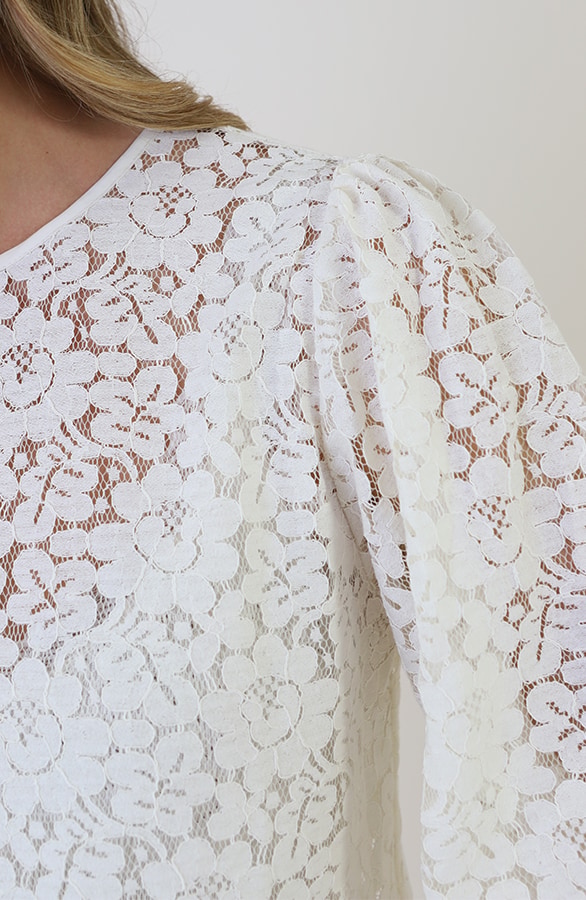 Lace Long Sleeve Blouse Ecru – tops, foto 11