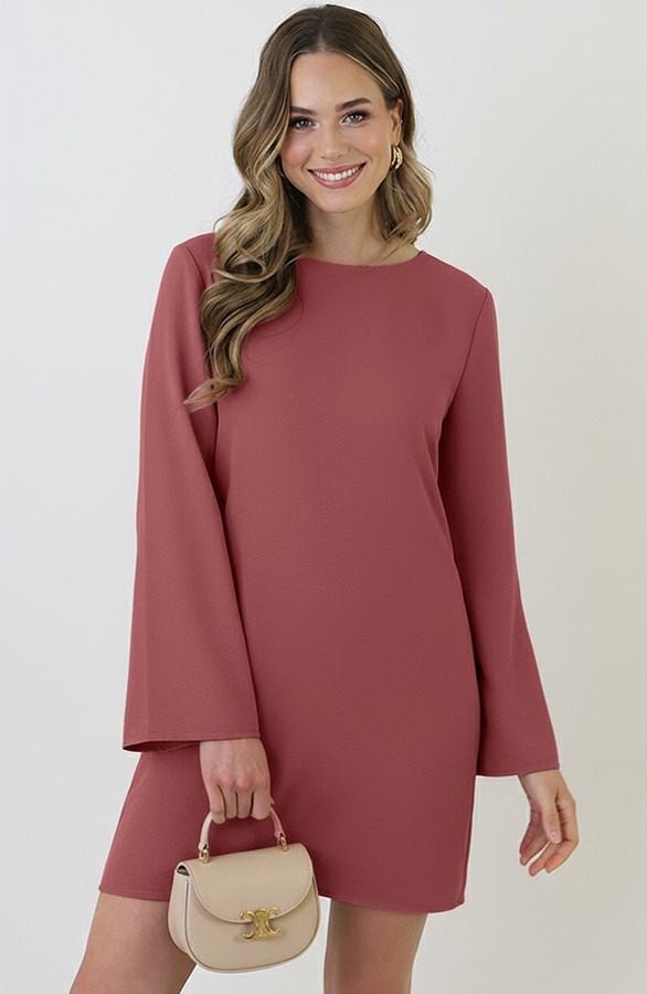 Longsleeve Jurk Open Rug Dust Roze – jurken, foto 10
