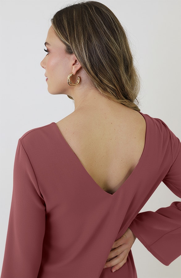 Longsleeve Jurk Open Rug Dust Roze – jurken, foto 9
