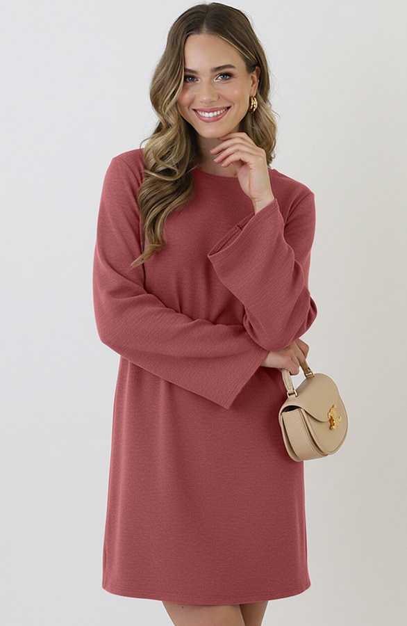Longsleeve Jurk Open Rug Dust Roze – jurken, foto 8