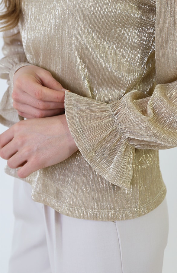 Lurex Longsleeve Top Goud – tops, foto 10