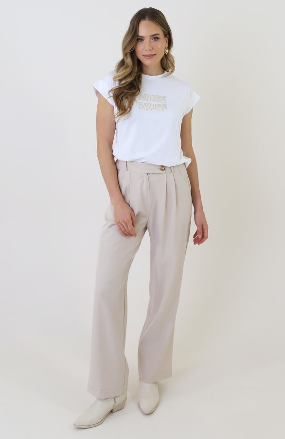 Muse Muse T-shirt Ecru – tops, foto 7