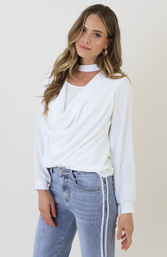 Oversized Col Waterval Blouse Ecru – tops, foto 10