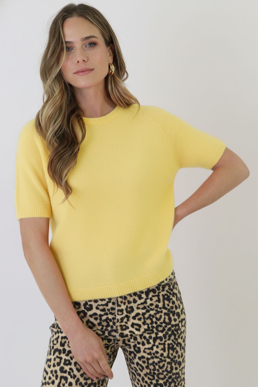 Oversized Soft Pullover Kurzarm Butter Yellow, Foto 6