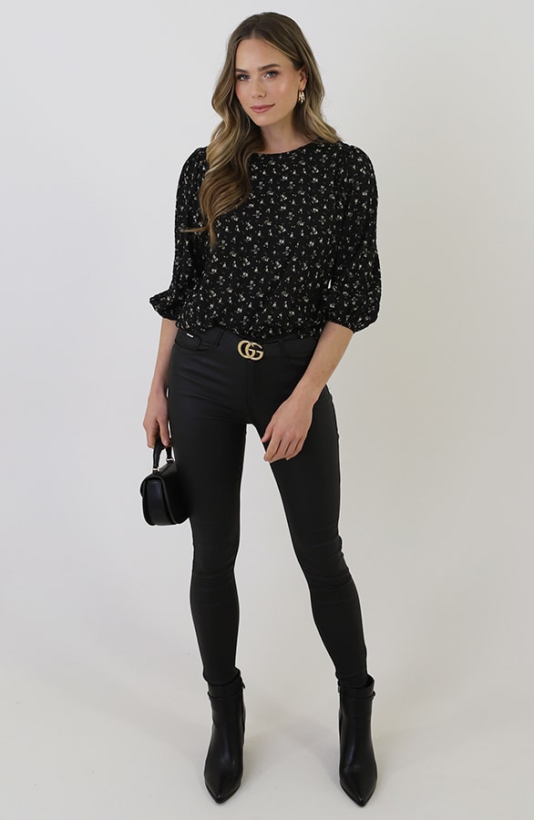 Pofmouw Luxury Top Mille Fleur Zwart – tops, foto 9