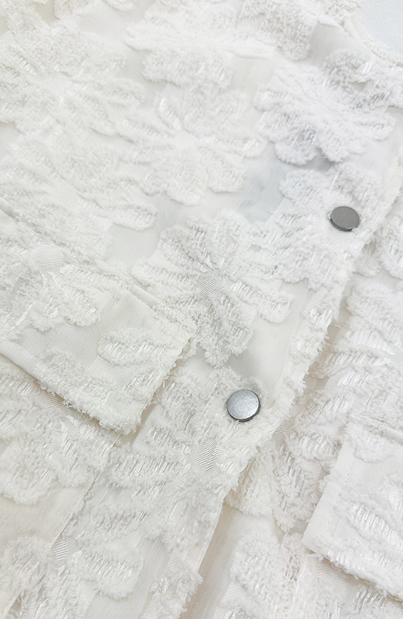 Premium Bomber Jacket Flower Ecru – jassen, foto 4